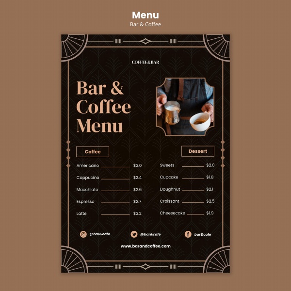 咖啡厅菜单PSD模板设计