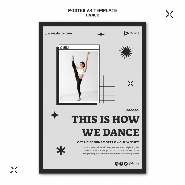 极简主义舞蹈海报模板