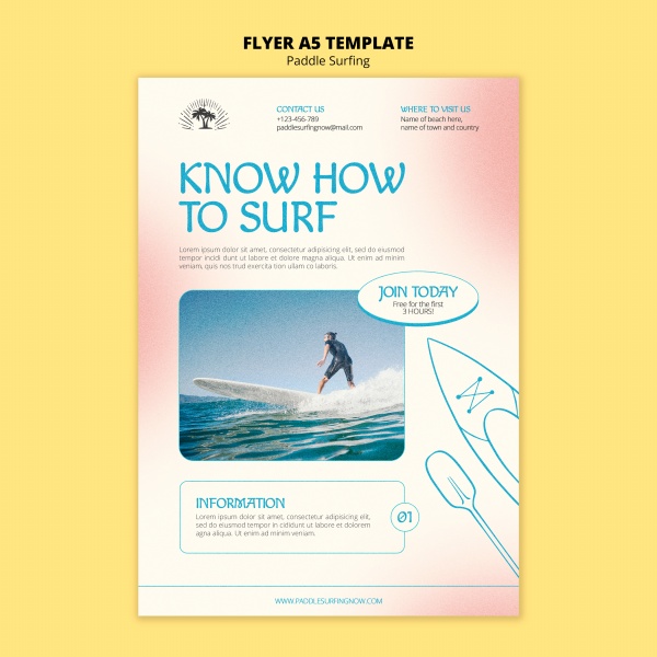 桨式冲浪运动海报设计PSD