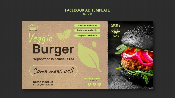 汉堡facebook广告模板设计