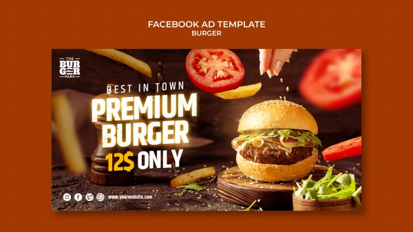 汉堡商务广告模板设计