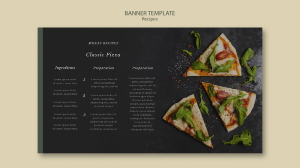 切片披萨横幅网页模板