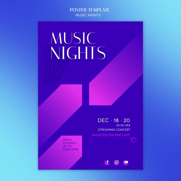 音乐之夜PSD广告海报