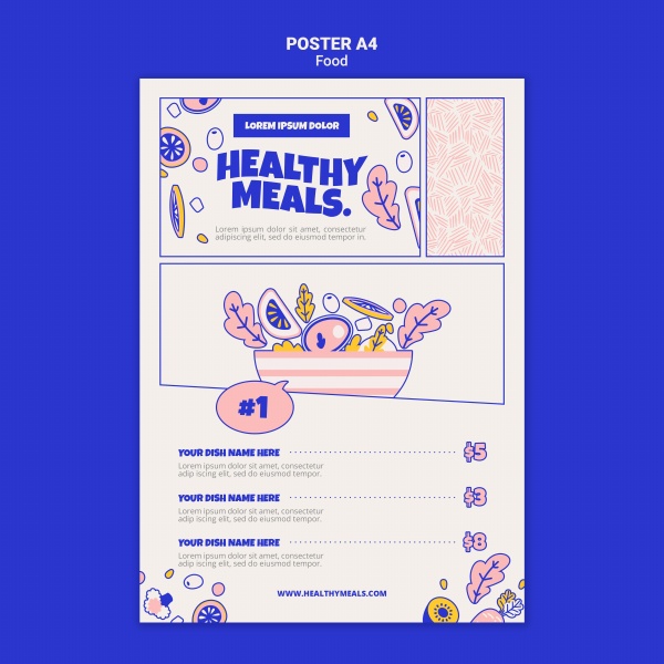 健康膳食PSD海报模板设计