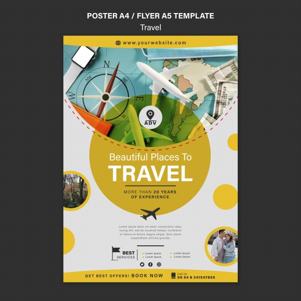 旅行社环球旅行宣传单设计