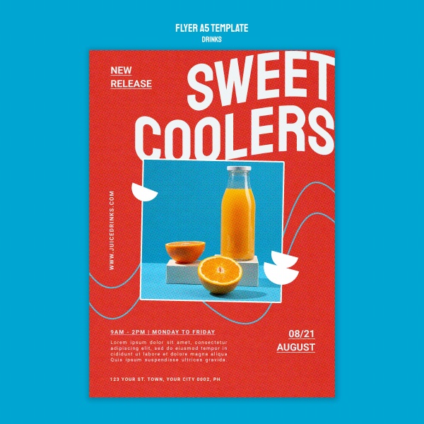 新鲜橙汁宣传海报设计