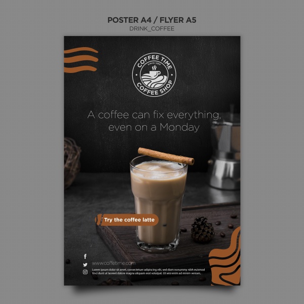 咖啡饮品宣传海报设计