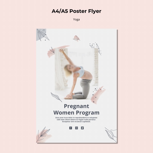 孕妇瑜伽招生海报设计