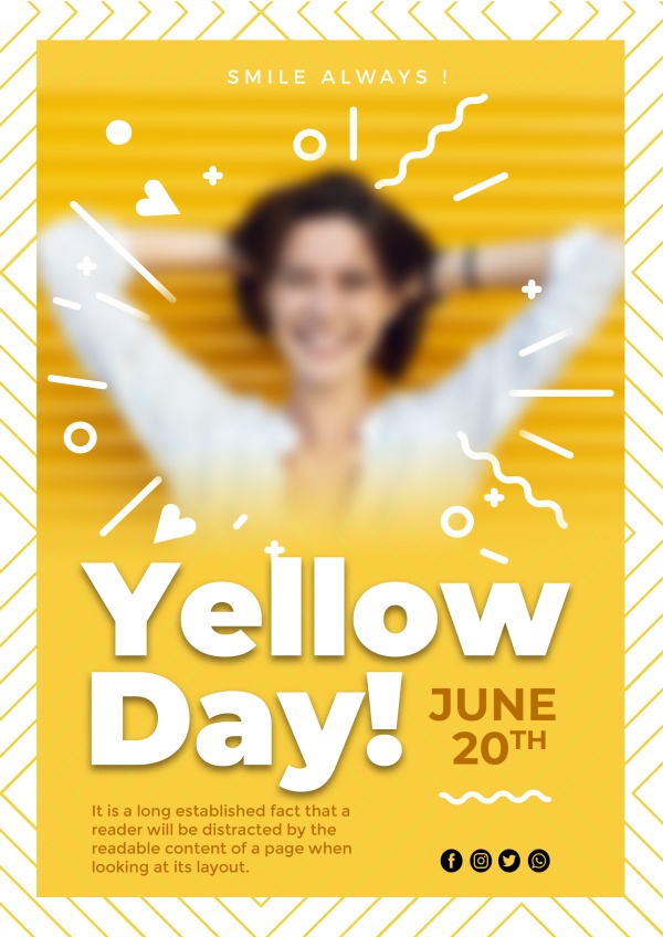 Yellow Day黄色风格海报模板