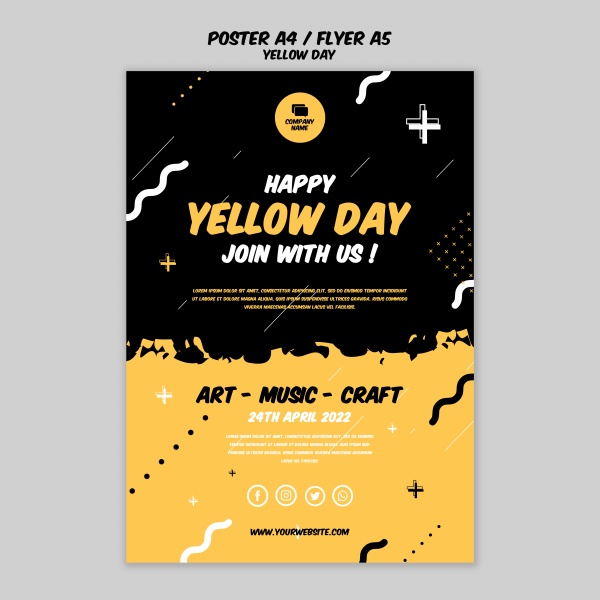 Yellow Day英文海报模板设计