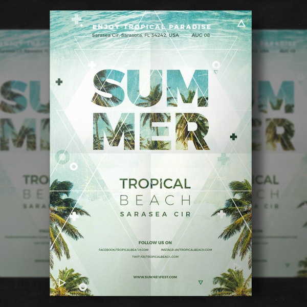 夏季旅行手册封面设计