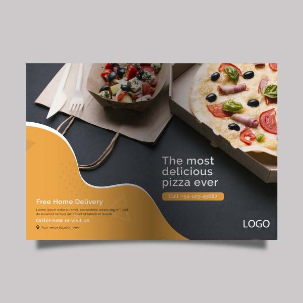 披萨店宣传单彩页设计