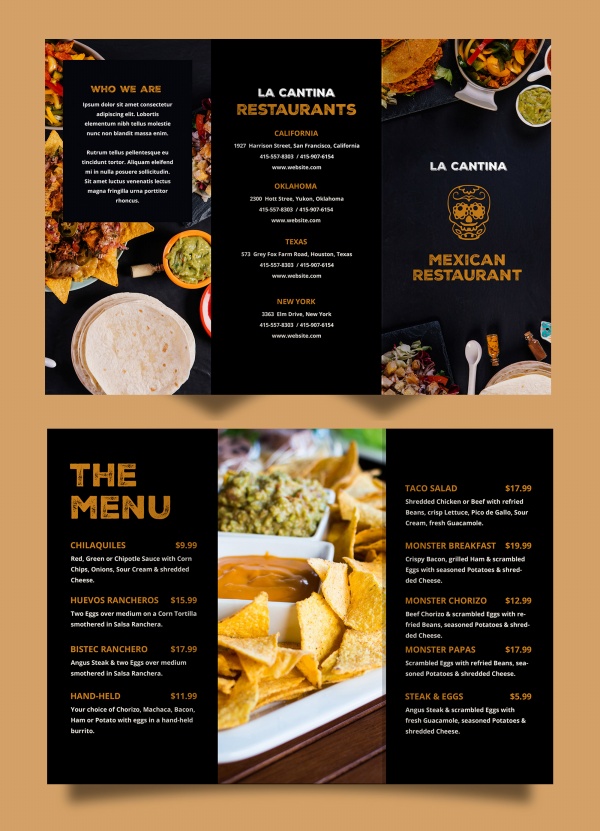 墨西哥餐厅折页菜单设计