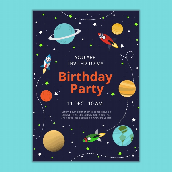 生日派对英文邀请卡设计