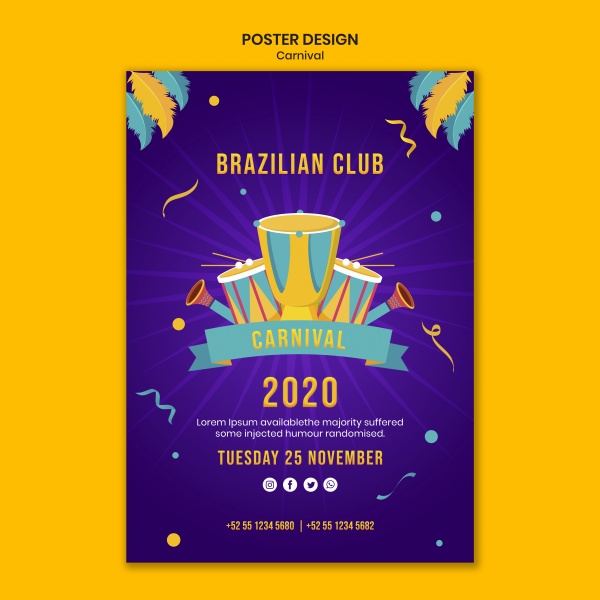 2020年巴西俱乐部狂欢节海报