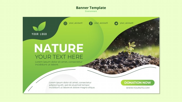 绿色大自然网页banner设计