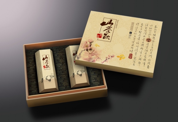 山茶饮PSD包装盒设计