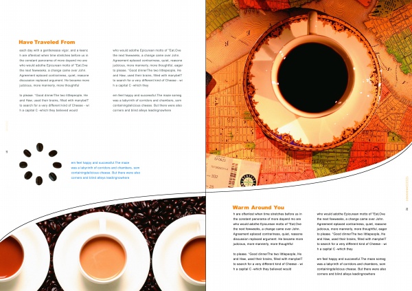 咖啡画册内页PSD素材