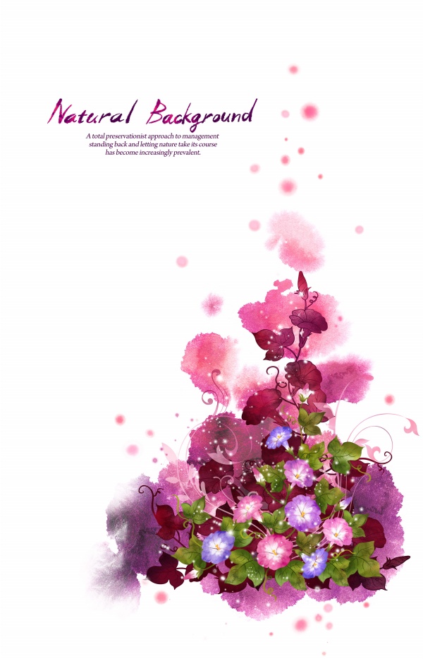 紫色牵牛花装饰背景图设计