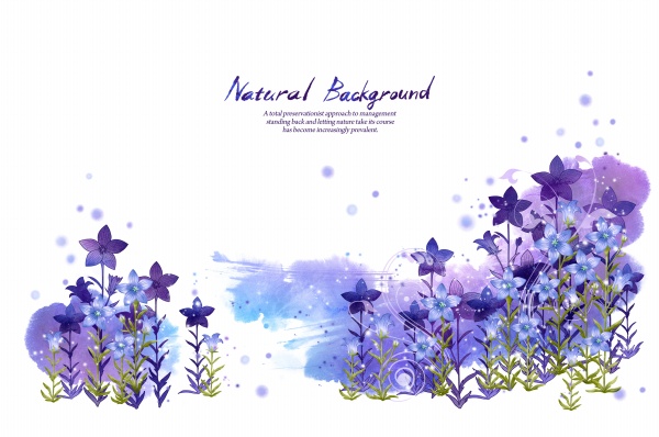 紫色花卉背景源文件
