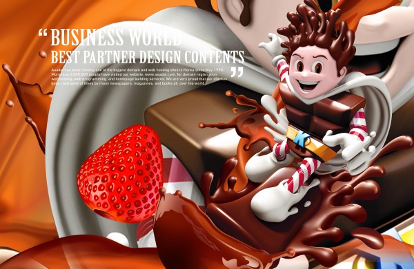 果汁巧克力PSD海报模板