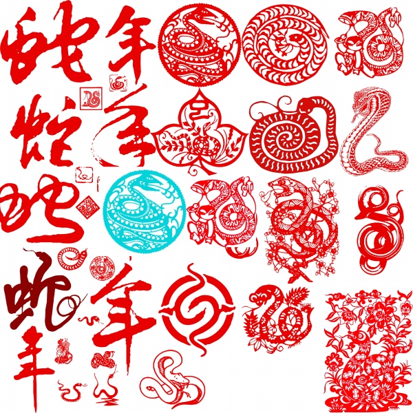 蛇年中国风传统psd素材