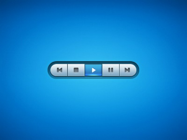 蓝色UI按钮设计元素